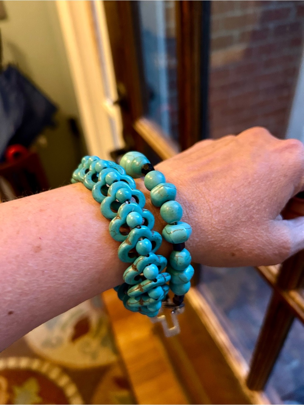 Turquoise Color Beaded Bracelet Set